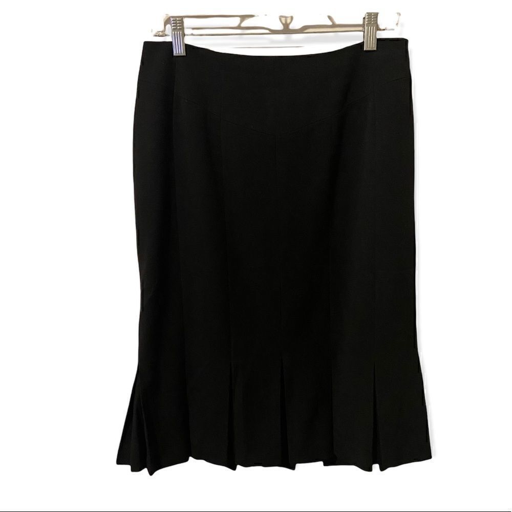 Grace Elements Solid Black Ruffle Hem Skirt